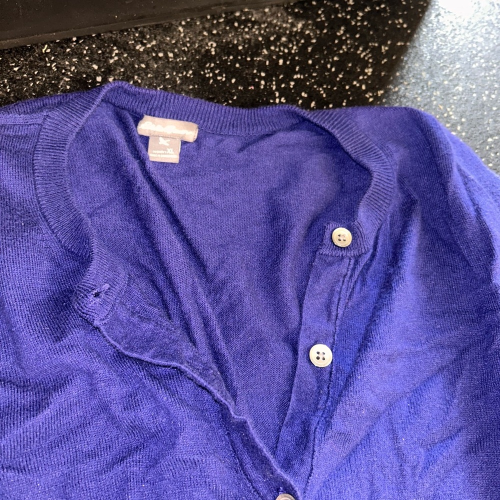 Blue Button-Up Cardigan - Picture 4 of 5